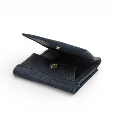 Porte-monnaie liège bleu océan — Amador Varum alternative cuir vegan femme