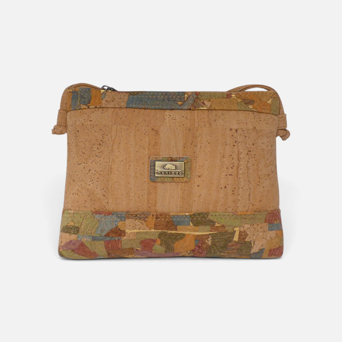 Petite pochette en liège à bandeau Marmore, patchwork multicolore vif