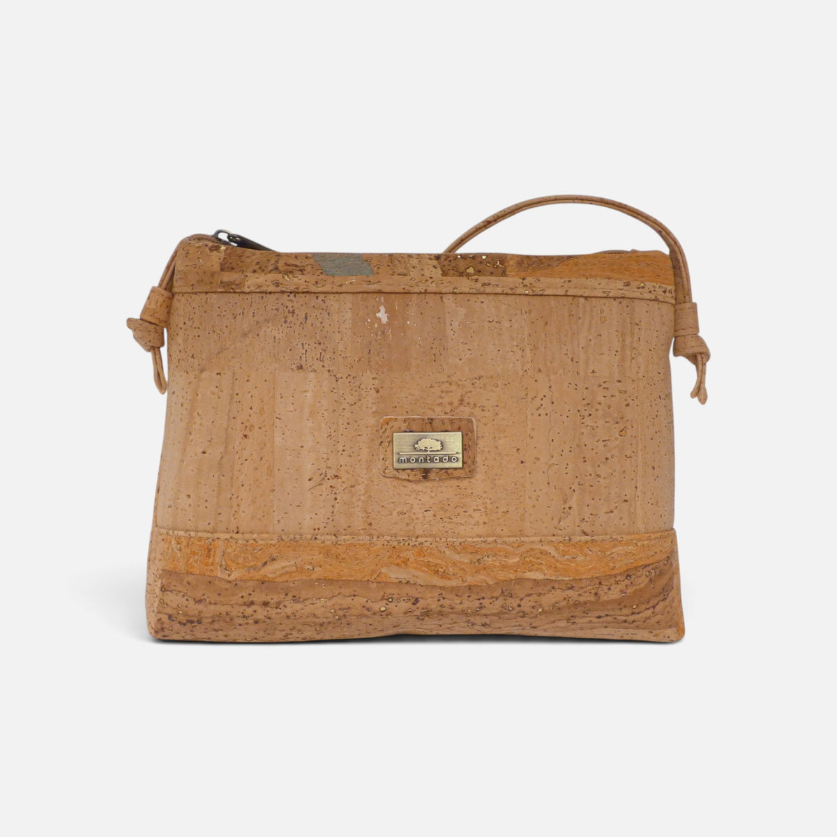 Pochette en liège à bandeau Parquet, strates sable régulières
