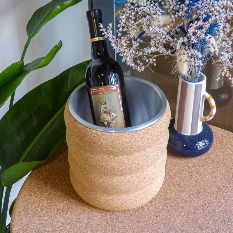 Seau à bouteille Gomos en liège naturel - isolant vin et apéro, artisanat Portugal