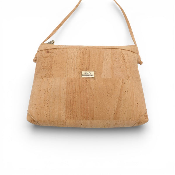 Sac bandoulière plat Montado en liège - vue face, format pochette - Portugal