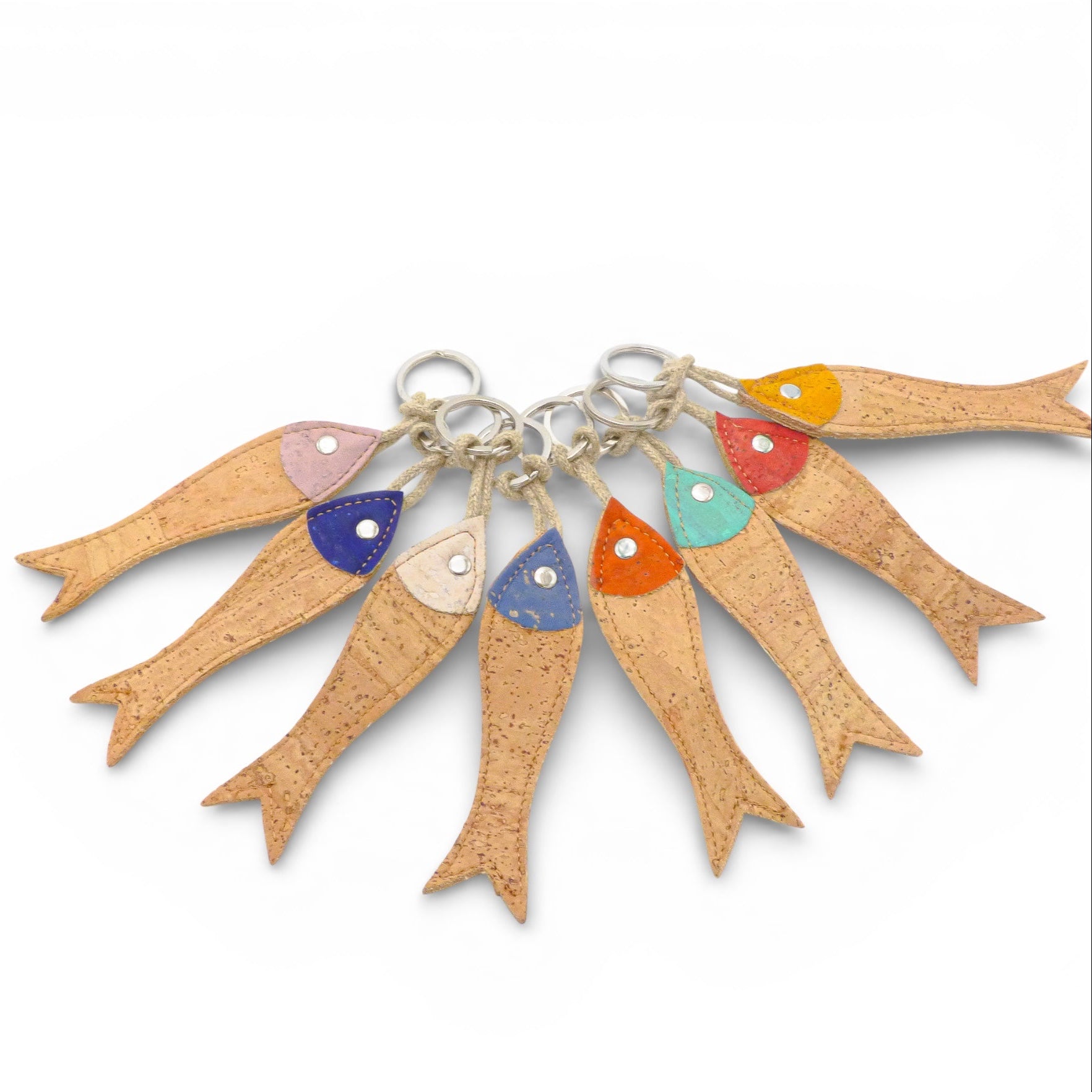 Porte-clés en liège Sardine Iconique Amador Varum avec motif poisson, artisanat de Pézenas.