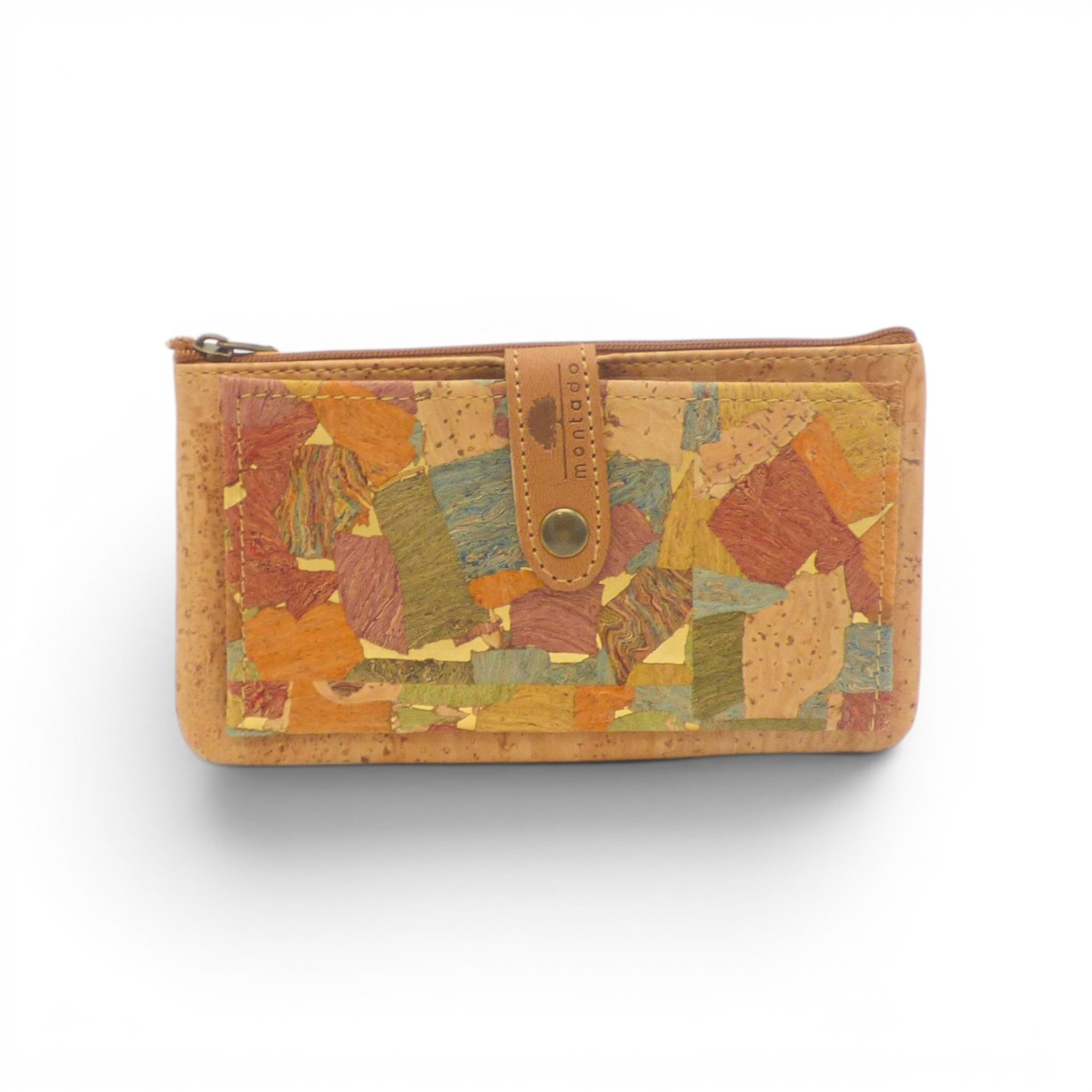Portefeuille liège patchwork couleurs vives, design énergique