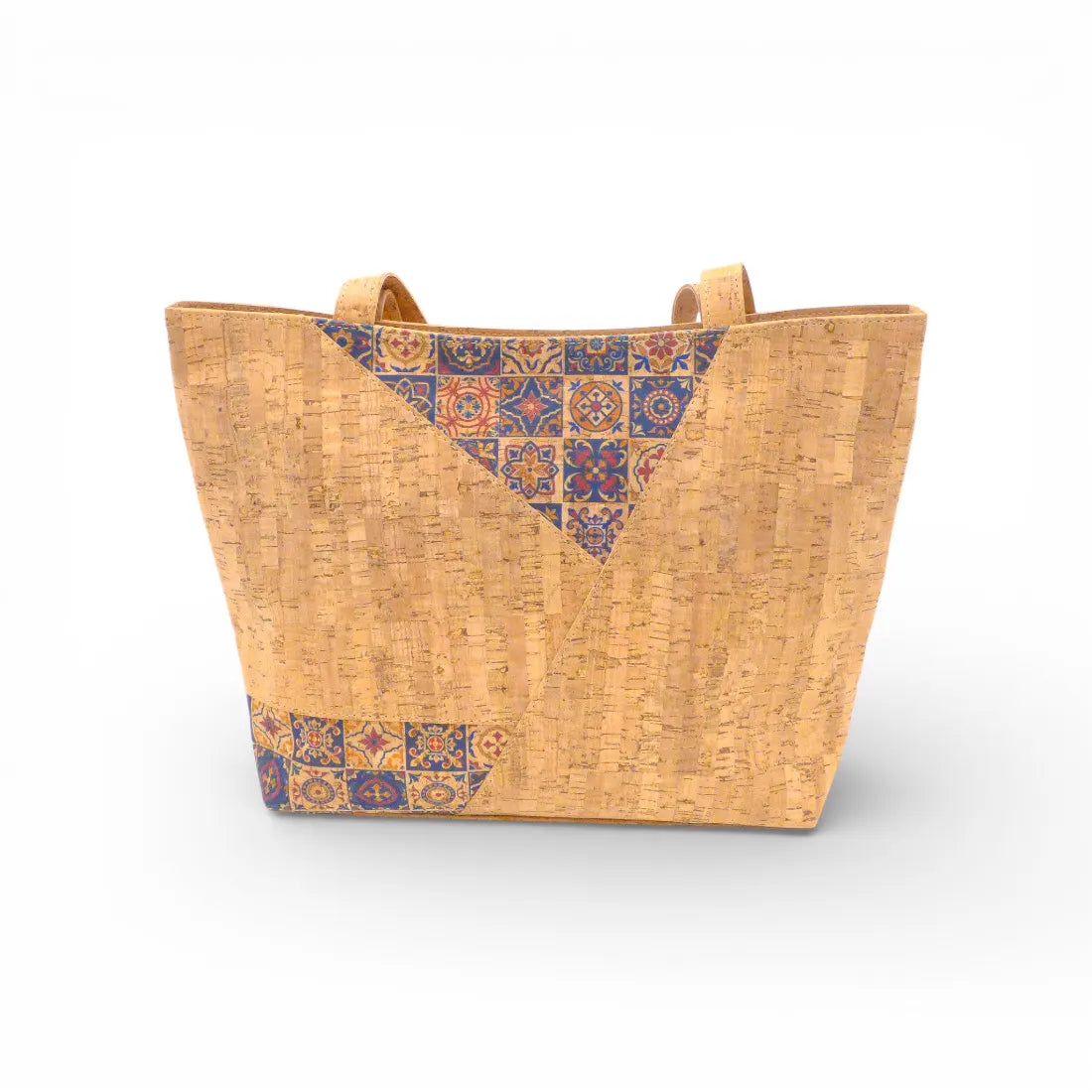 Sac cabas en liège motif azulejos bleu Portugal