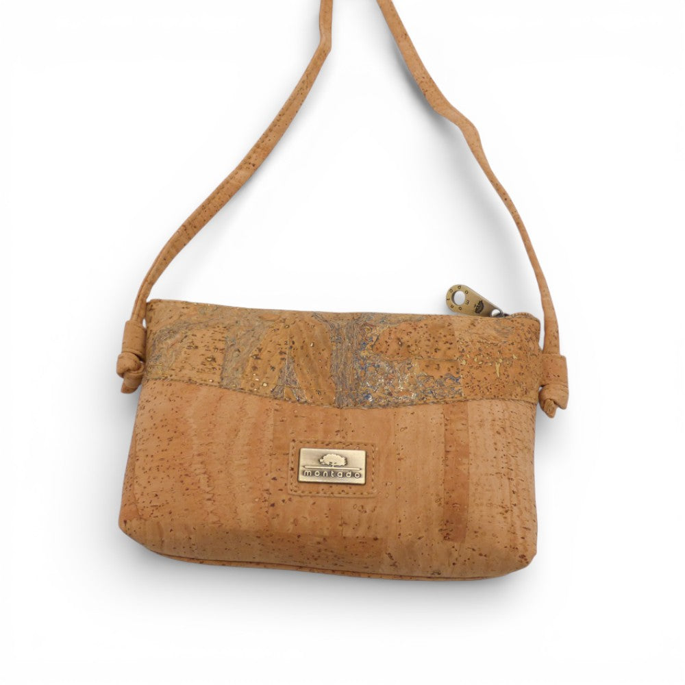 Montado Mini Pochette Bandeau in vintage silver cork pattern, showcasing elegant design and compact size.