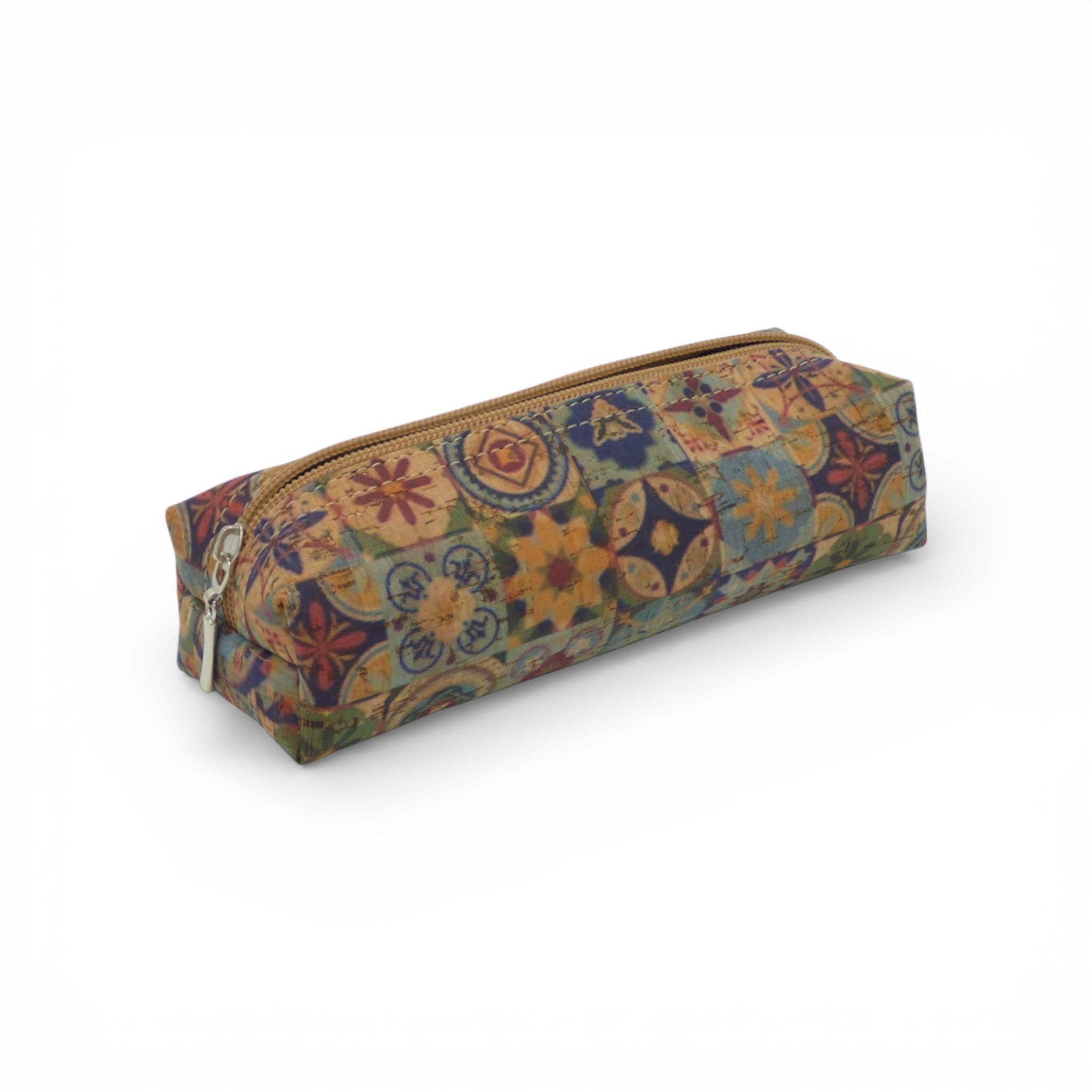 Rectangular pencil case "Azulejos" by Amador Varum with a colorful tile design, ideal for workspace organization.