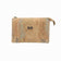 Pochette zippée en liège naturel mouchetée de paillettes dorées — Montado, plaque logo, Portugal