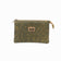 Pochette zippée en liège vert kaki à motif floral embossé — Montado, plaque logo, Portugal