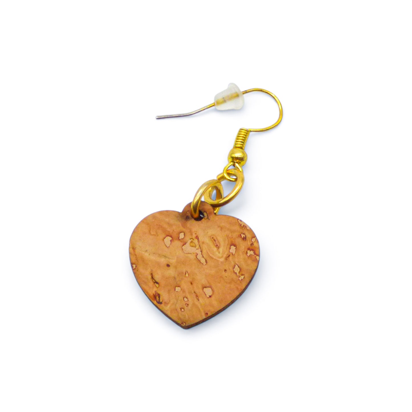 Boucles d'oreilles en liège "Petits Coeurs" d'Artipel, avec des cœurs rouges et roses, élégantes et légères.