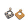 Boucles d'oreilles losange ajouré liège imprimé mosaïque recto-verso — Artipel, dos naturel uni