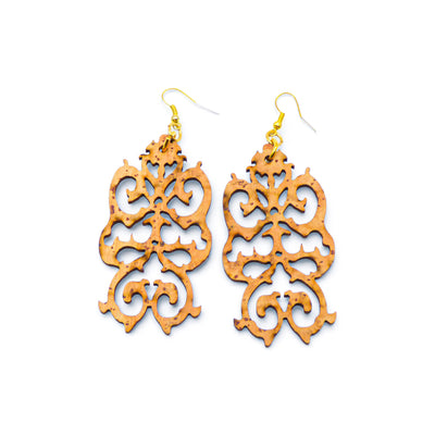 Boucles d'oreilles liège Arabesque Artipel — pendantes design naturel élégant Portugal