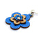 Boucle d'oreille fleur en liège bleu et naturel de trois-quarts — Artipel, bille argentée, Portugal