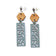 Boucles d'oreilles Sintra en liège, hexagone naturel et pendentif géométrique turquoise ajouré — Artipel, Portugal