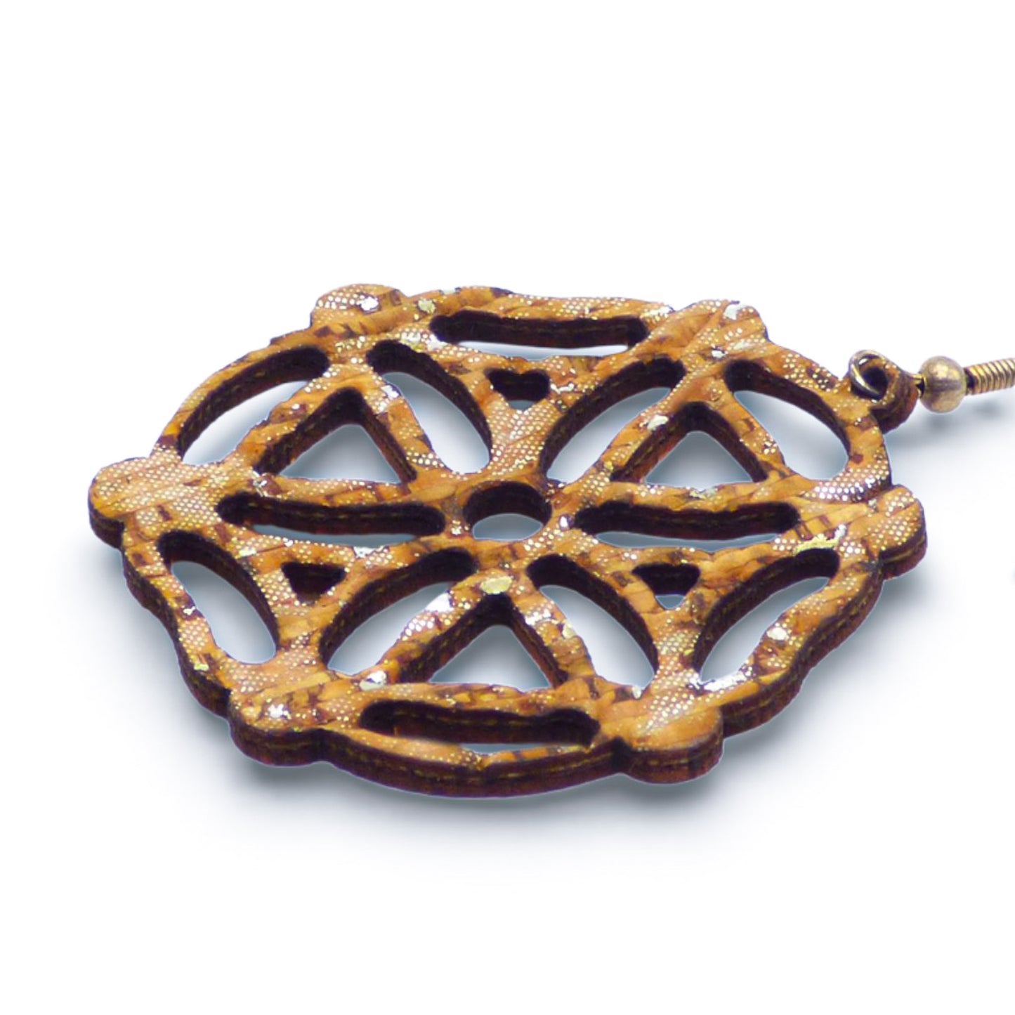 Boucles d'oreilles en liège argenté de la marque Artipel, affichant un design rond et naturel.