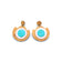 Boucles d'oreilles pendantes en liège à disque turquoise — Artipel, motif géométrique, Portugal