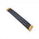 Bracelet en liège bleu ajouré étoiles à plat, strass ambrés — Artipel, fermoirs dorés, Portugal