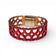 Bracelet manchette en liège rouge ajouré cœurs — Artipel, fermoir aimanté, Portugal