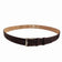 Ceinture marron en liège posée en ovale — TC Cortiça, boucle argentée, dessous clair, Portugal