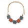 Collier Rio Do Brazil en liège, carrés à motifs verts et orange — Artipel, bords mauves, Portugal