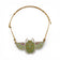 Collier scarabée en liège vert et écru — Artipel, ailes émaillées, studs dorés, Portugal