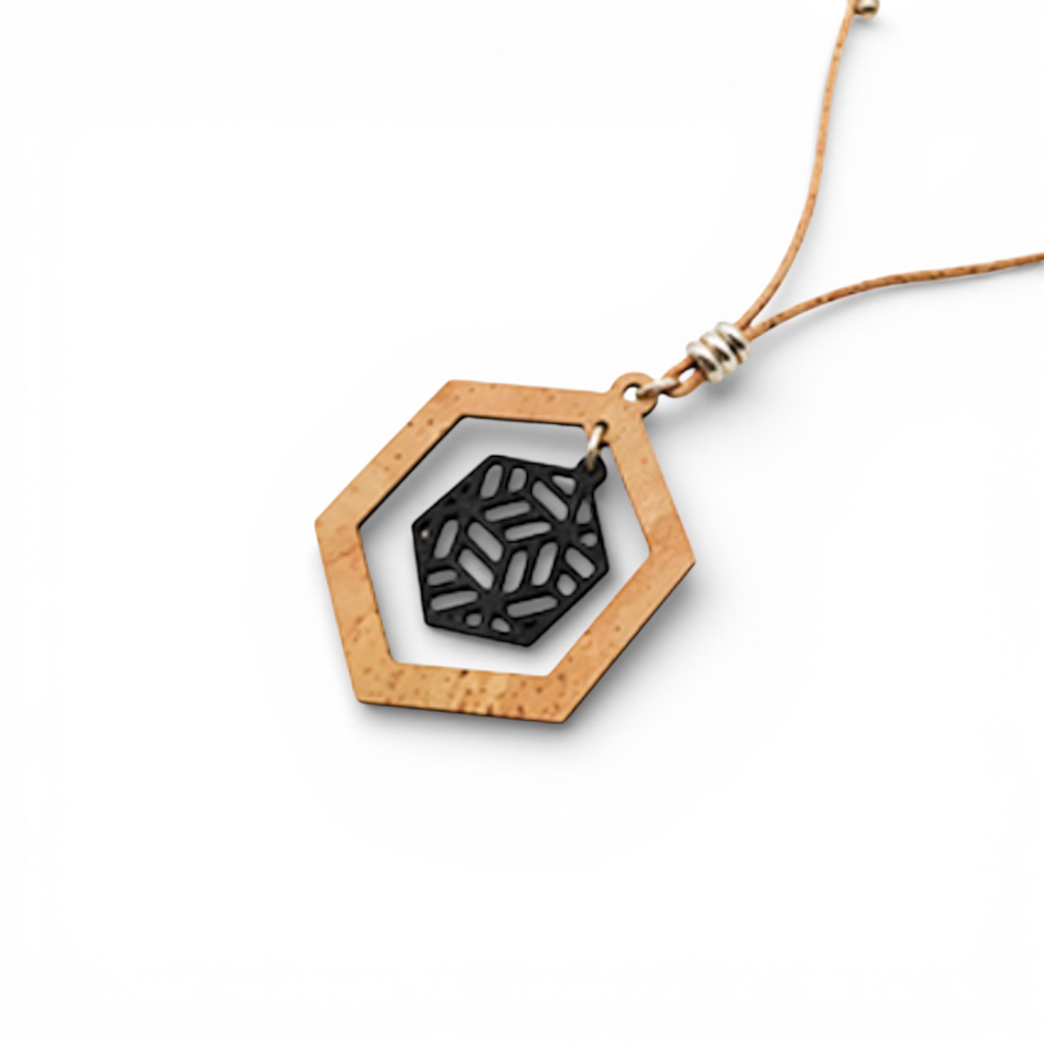 Collier femme liège noir — Artipel hexagone