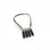Collier Black & White, barre métal blanchi et 4 pendentifs liège noir — Artipel, Portugal