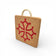 Dessous de plat Croix Occitane en liège - motif rouge sérigraphié
