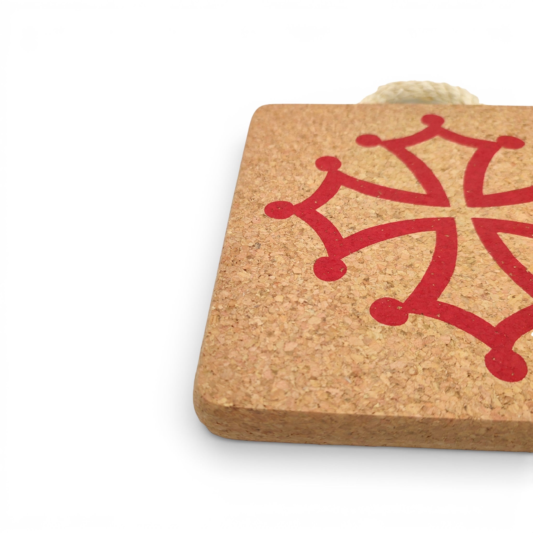 Dessous de plat Croix Occitane en liège - détail motif - liège naturel