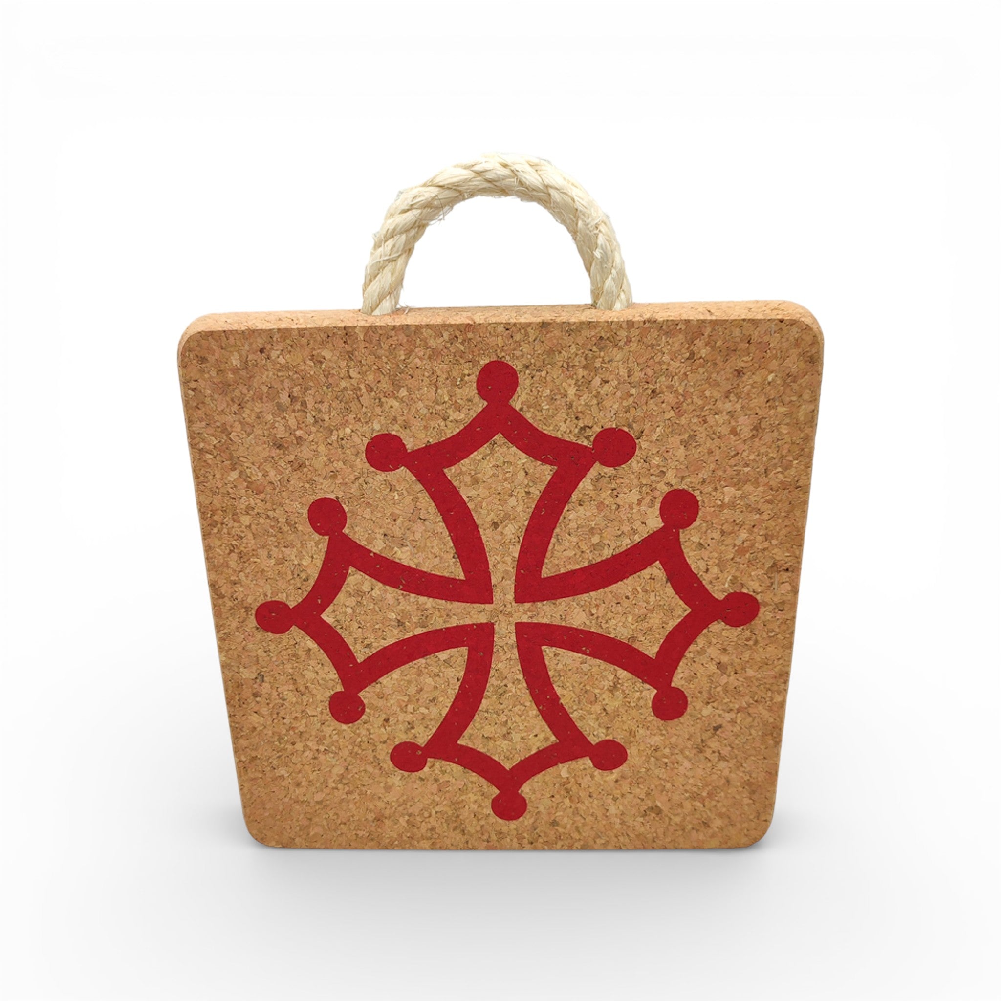 Viking "Croix Occitane" dessous de plat en liège avec motif croisé, idéal pour protéger les surfaces chaudes.