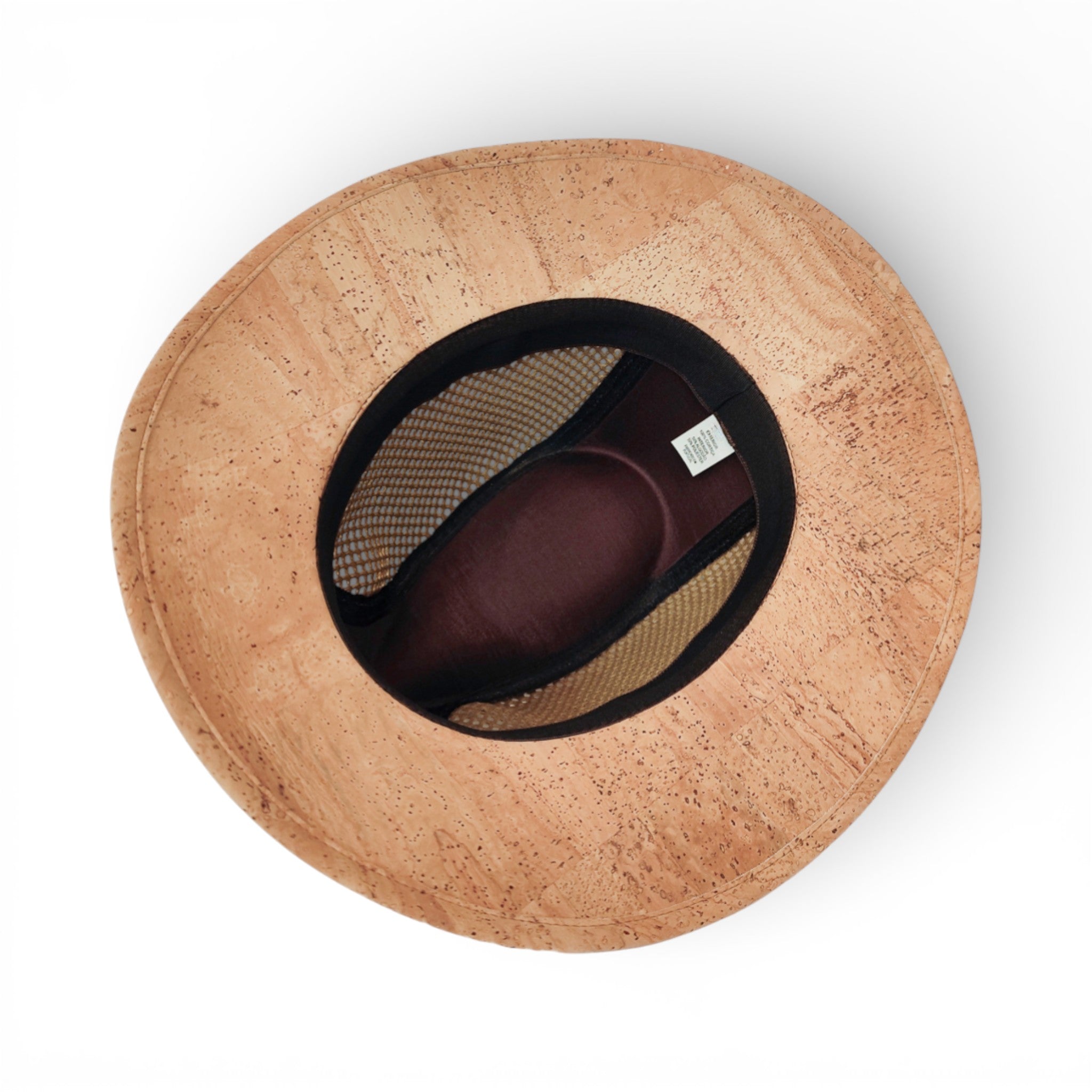Fedora en liège naturel beige - vue de côté, bords moyens