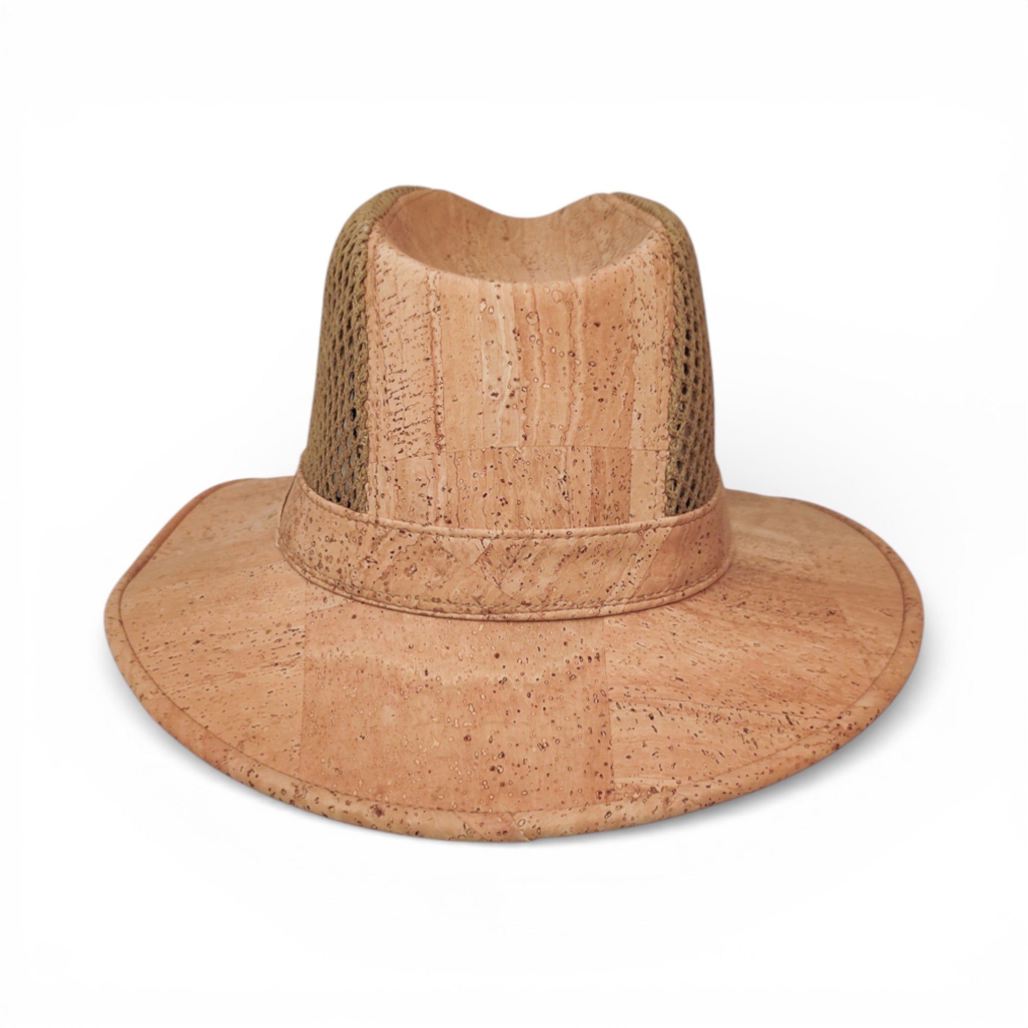 Fedora en liège Amador Varum - posé sur fond neutre, vue de dessus