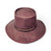 Chapeau cowboy en liège teinté bordeaux vu de face — Amador Varum, bandeau contrasté, Portugal