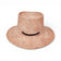 Chapeau cowboy en liège naturel à large bord vu de face — Amador Varum, bandeau contrasté, Portugal