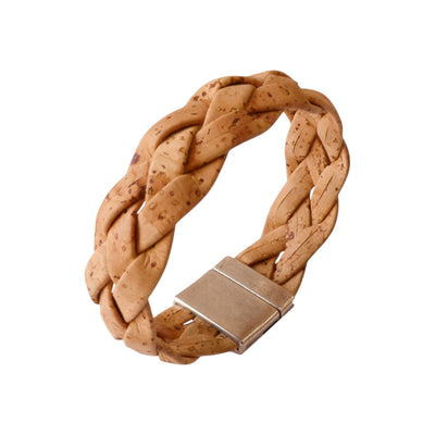 Bracelet "Tresse Épaisse" en Liège - vue de face - liège Portugal
