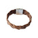 Bracelet tressé en liège brun moucheté — Artipel, fermoir aimanté métal blanchi, Portugal