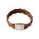 Bracelet tressé en liège brun moucheté — Artipel, fermoir aimanté métal blanchi, Portugal