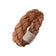 Bracelet tressé large en liège brun moucheté — Artipel, fermoir métal blanchi, Portugal