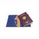 Pochette passeport en liège bleu garnie — Artipel, passeport et cartes en place, Portugal