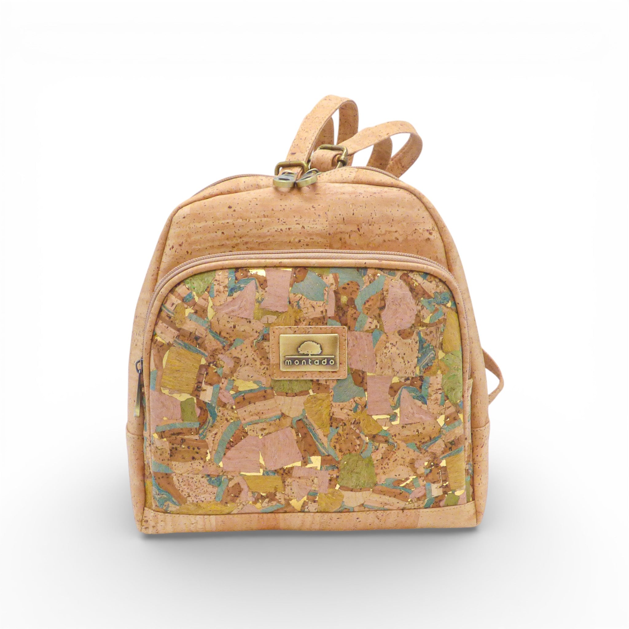 Sac à dos en liège "Mosaïque" de Montado, affichant un design unique et texturé en liège naturel.