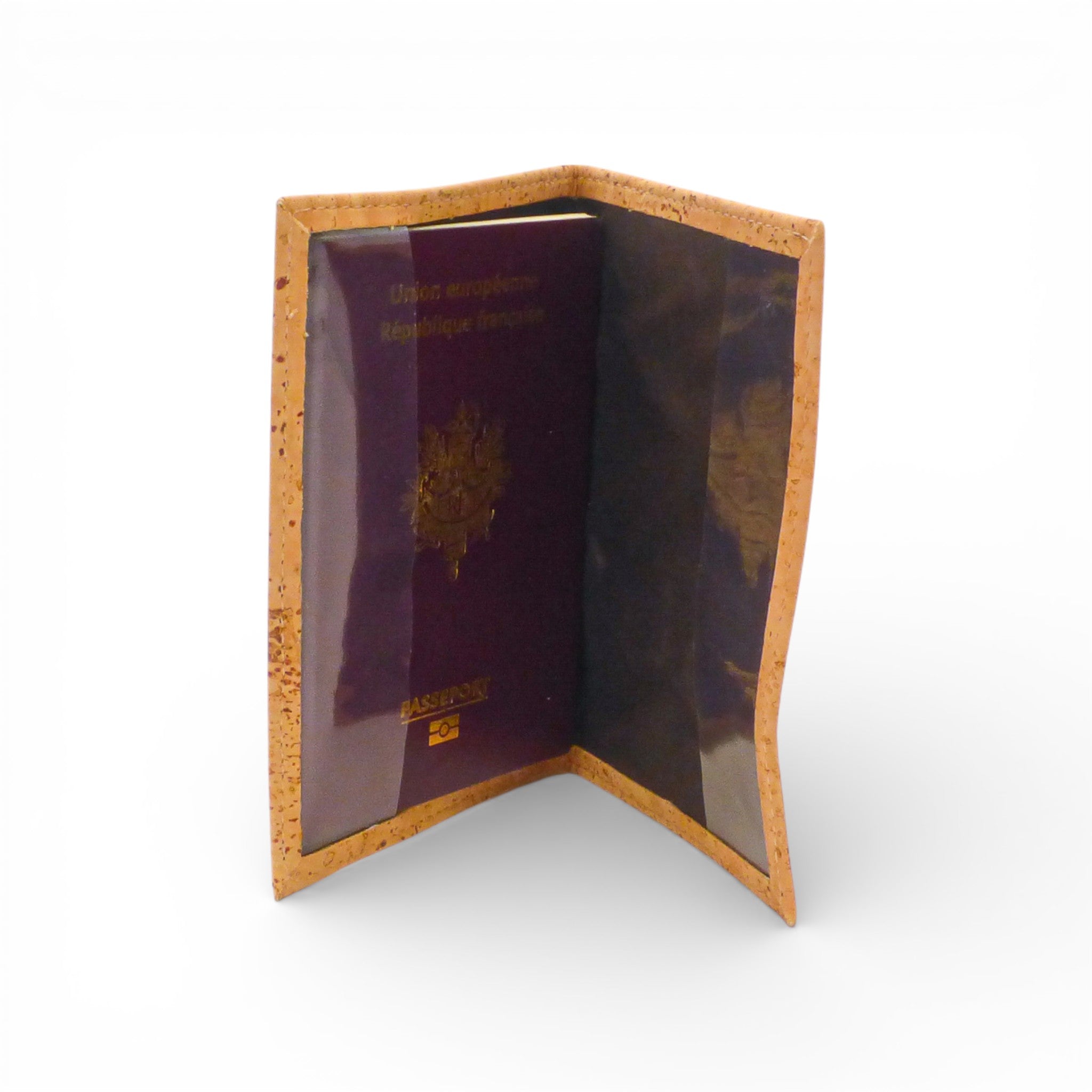 Viking protège-passeport en cuir noir, pochette élégante pour protéger vos documents de voyage.