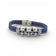 Bracelet en liège bleu marine à plat — Cork Colors, trois têtes de mort acier, Portugal