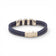 Dos d'un bracelet en liège brun — Cork Colors, montures des têtes de mort et fermoir acier, Portugal
