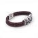Bracelet en liège brun foncé de trois quarts — Cork Colors, têtes de mort acier, Portugal