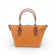Sac modulable en liège orange uni, vu de face — Artipel, anses cuir caramel, Portugal