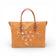 Grand sac cabas en liège imprimé paisley orange — Artipel, anses cognac, bijou poupée, Portugal