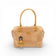Sac modulable forme boston en liège vu de face, charm poupée — Artipel, anses camel, Portugal