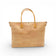 Sac modulable en liège naturel vu de face, forme évasée et zip doré — Artipel, anses camel, Portugal
