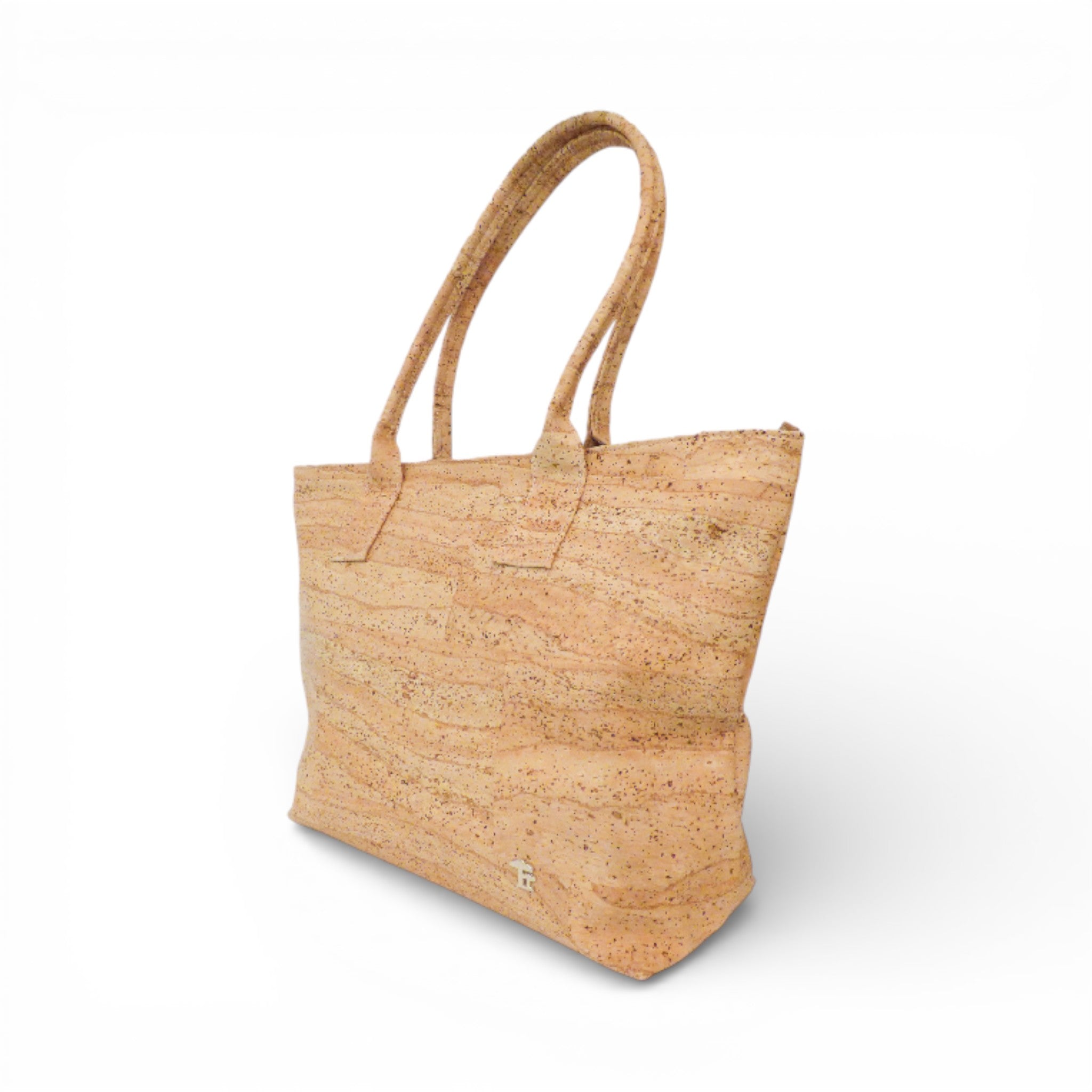 Grand Cabas "Élégance Naturelle" shoulder bag by Cork Design featuring a stylish cork exterior and spacious interior.