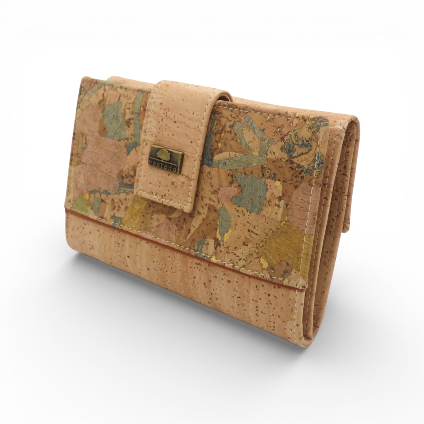 Compact "Éclat de Liège" wallet by Home & Liège featuring a textured cork design and a sleek, minimalist style.