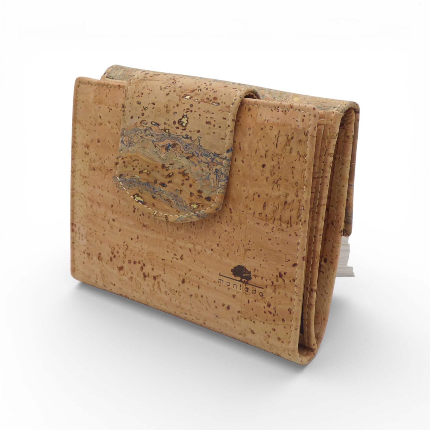 Cuir végétal liège — portefeuille femme Montado emplacements cartes artisanat